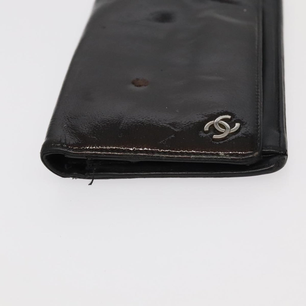 CHANEL Wallet Leather 3Set Black Beige CC bs18941