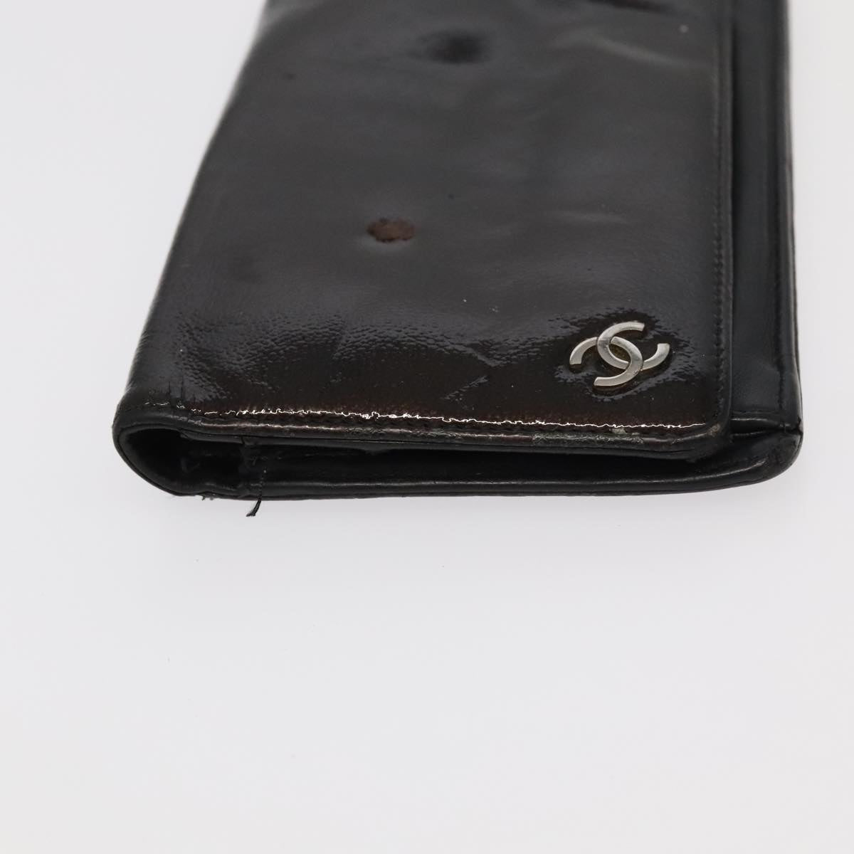 CHANEL Wallet Leather 3Set Black Beige CC bs18941