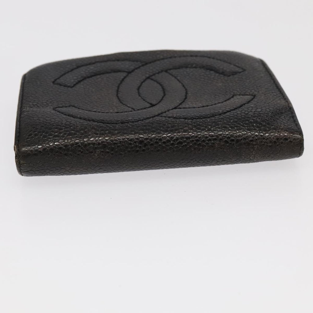 CHANEL Wallet Leather 3Set Black Beige CC bs18941
