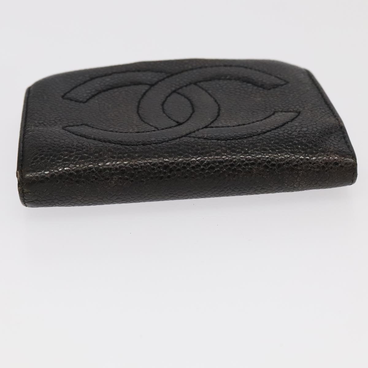 CHANEL Wallet Leather 3Set Black Beige CC bs18941