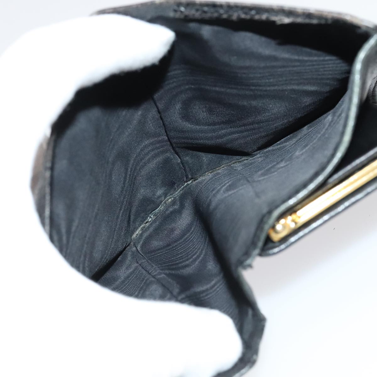 CHANEL Wallet Leather 3Set Black Beige CC bs18941