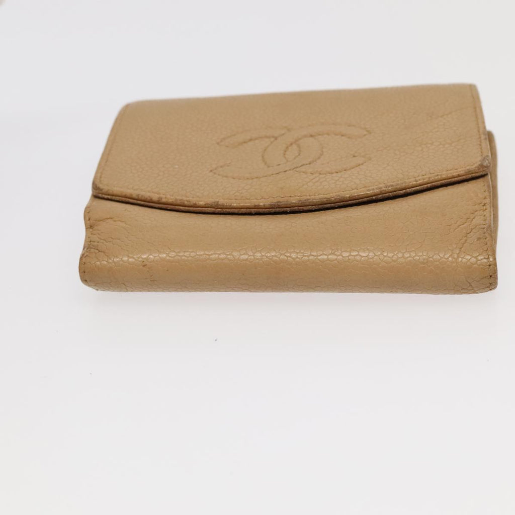 CHANEL Wallet Leather 3Set Black Beige CC bs18941