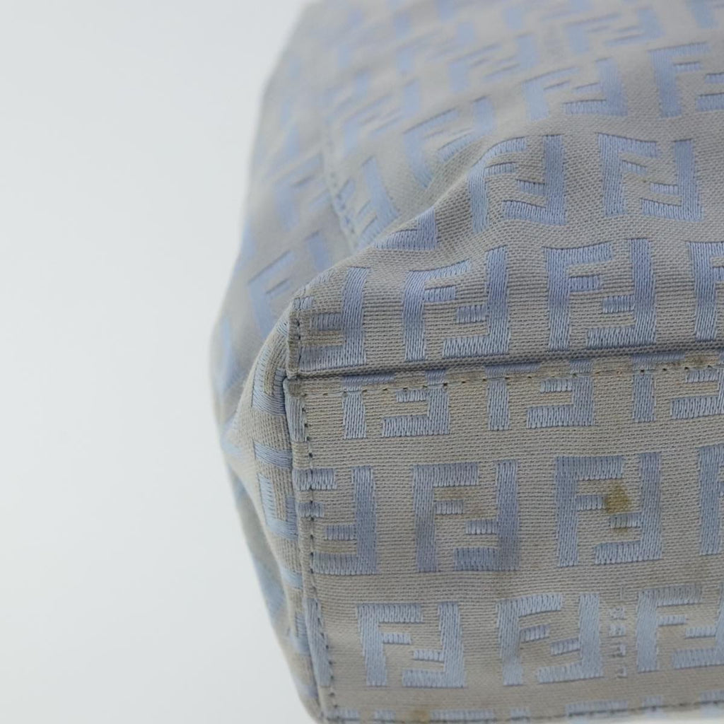 FENDI Zucchino Canvas Hand Bag Light Blue Silver bs19020