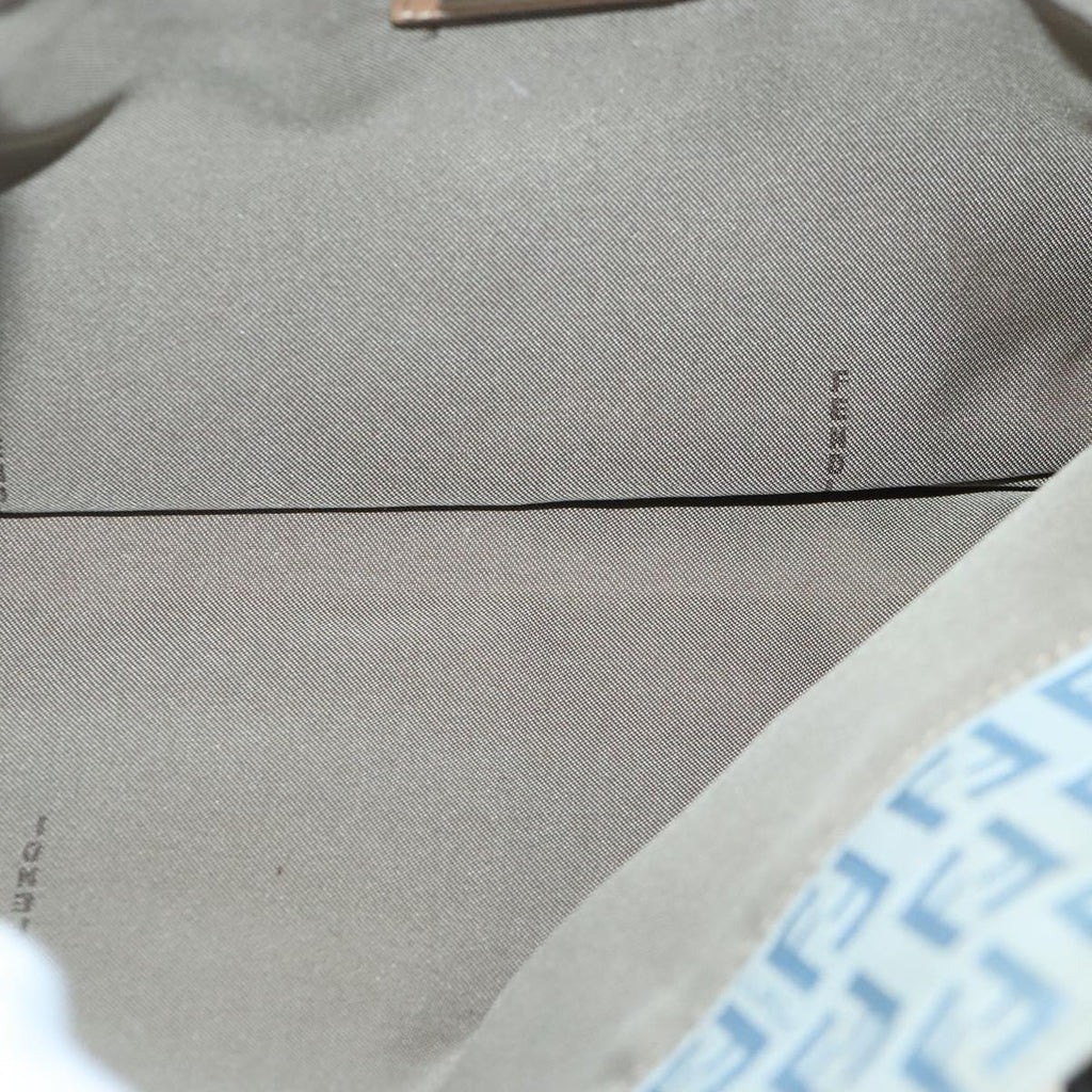 FENDI Zucchino Canvas Hand Bag Light Blue Silver bs19020