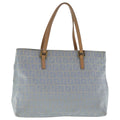 FENDI Zucchino Canvas Hand Bag Light Blue Silver bs19020