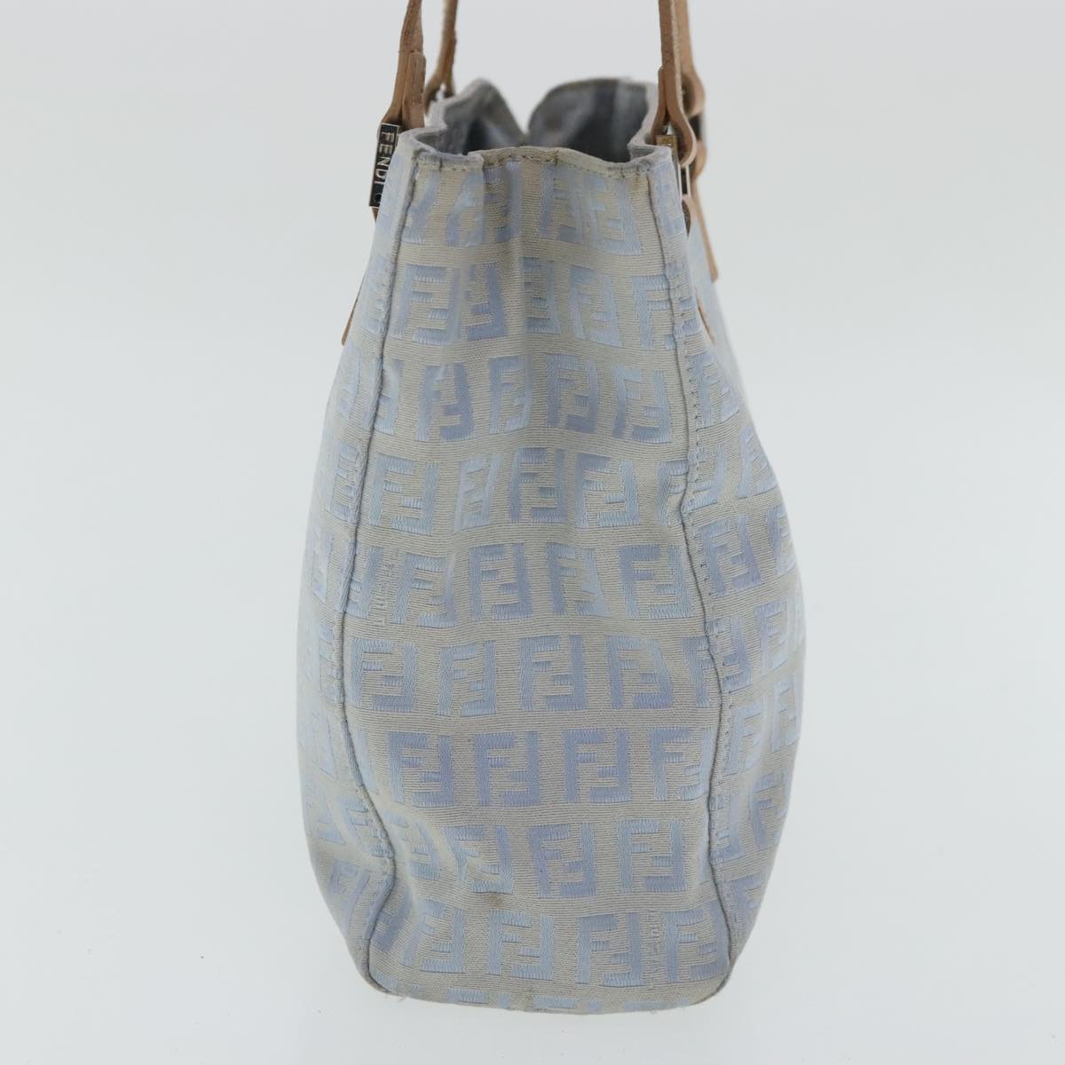 FENDI Zucchino Canvas Hand Bag Light Blue Silver bs19020