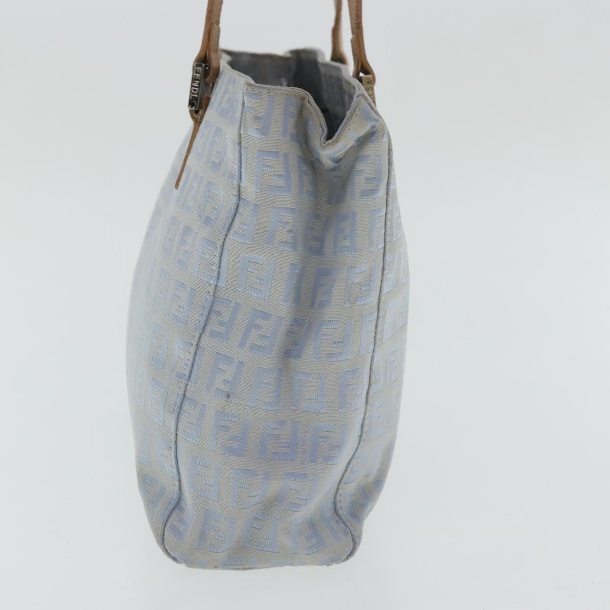 FENDI Zucchino Canvas Hand Bag Light Blue Silver bs19020