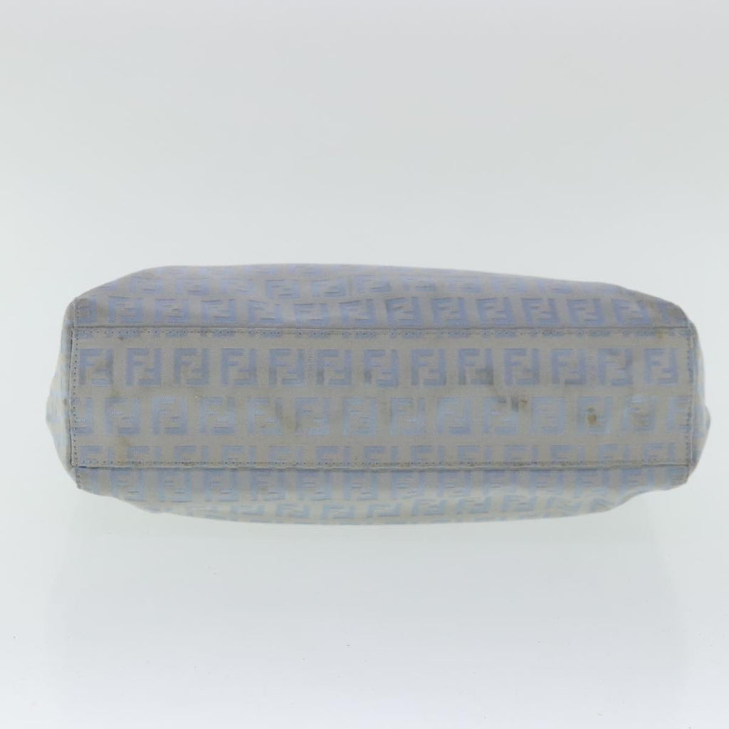 FENDI Zucchino Canvas Hand Bag Light Blue Silver bs19020