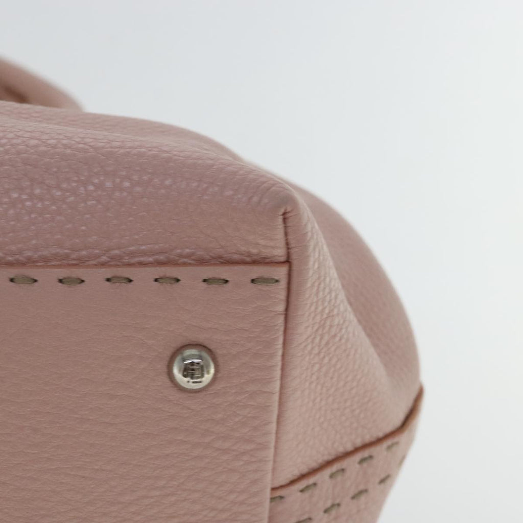 FENDI Celeria Hand Bag Leather Pink Silver bs19021