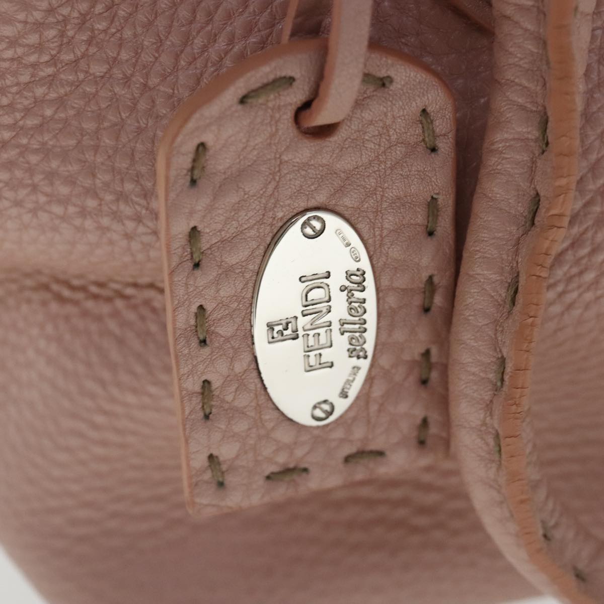 FENDI Celeria Hand Bag Leather Pink Silver bs19021
