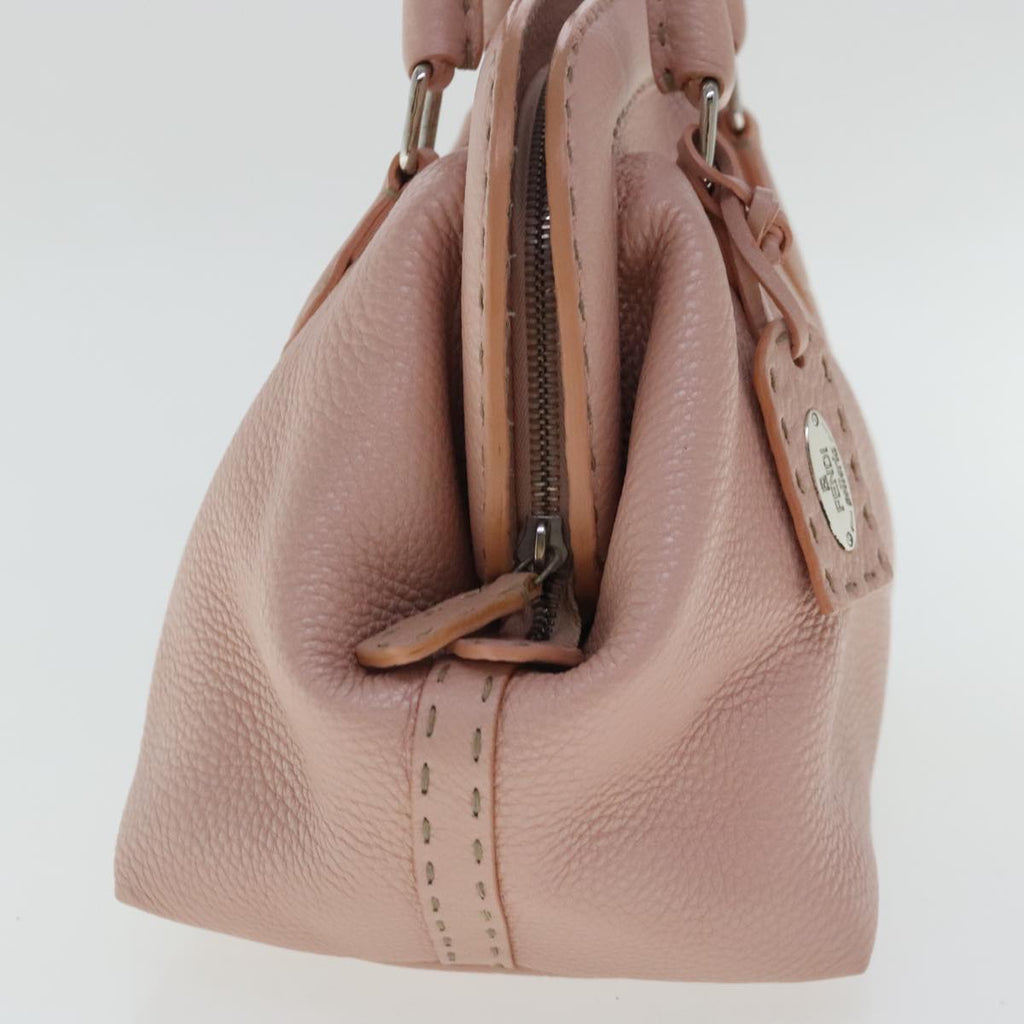 FENDI Celeria Hand Bag Leather Pink Silver bs19021
