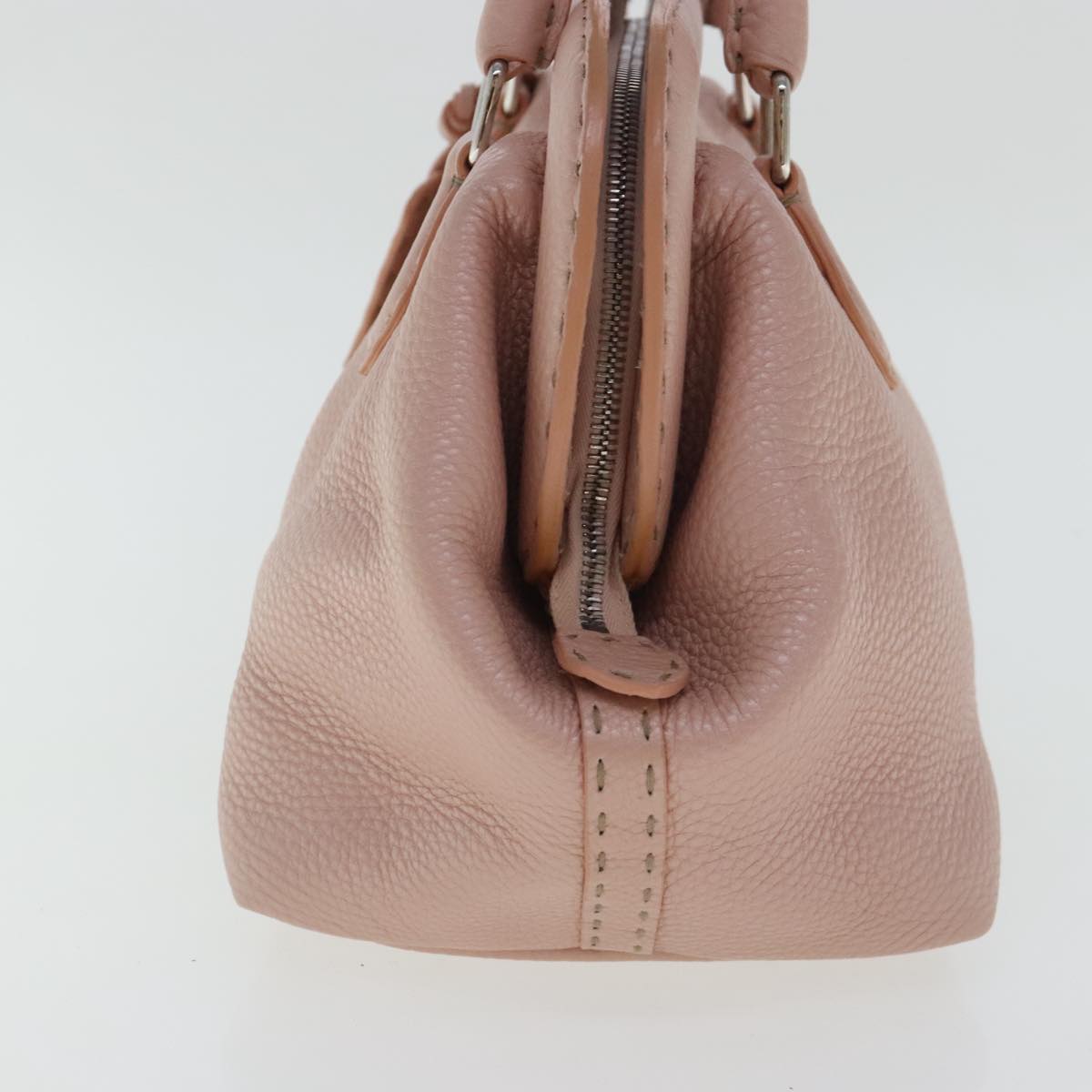 FENDI Celeria Hand Bag Leather Pink Silver bs19021