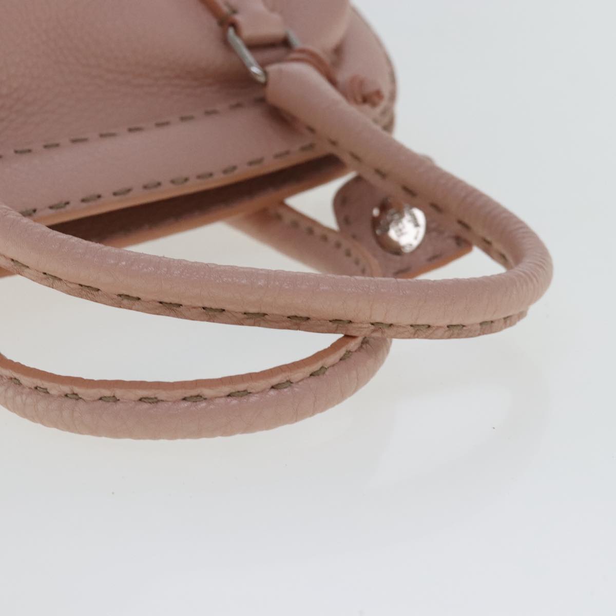 FENDI Celeria Hand Bag Leather Pink Silver bs19021