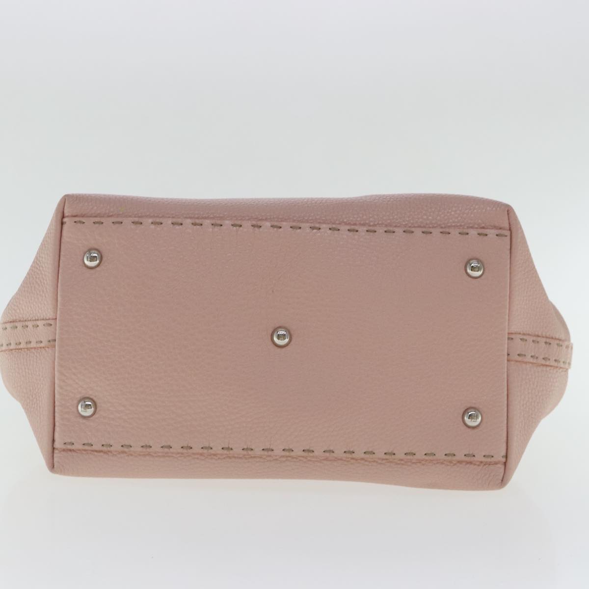 FENDI Celeria Hand Bag Leather Pink Silver bs19021