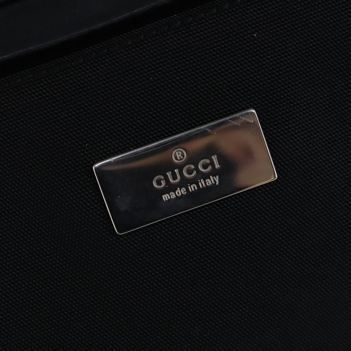 GUCCI Shoulder Bag Canvas Black Silver bs19043