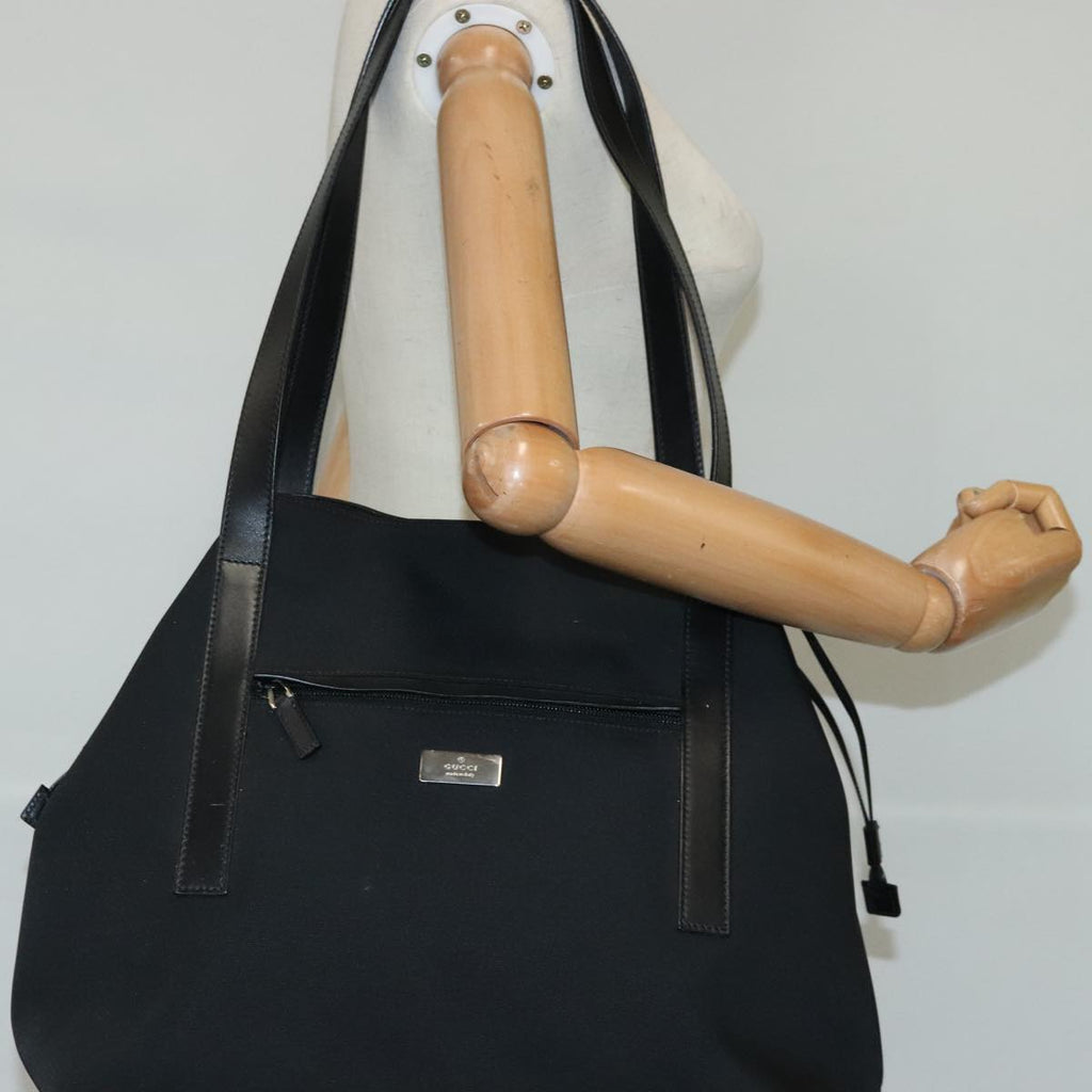 GUCCI Shoulder Bag Canvas Black Silver bs19043
