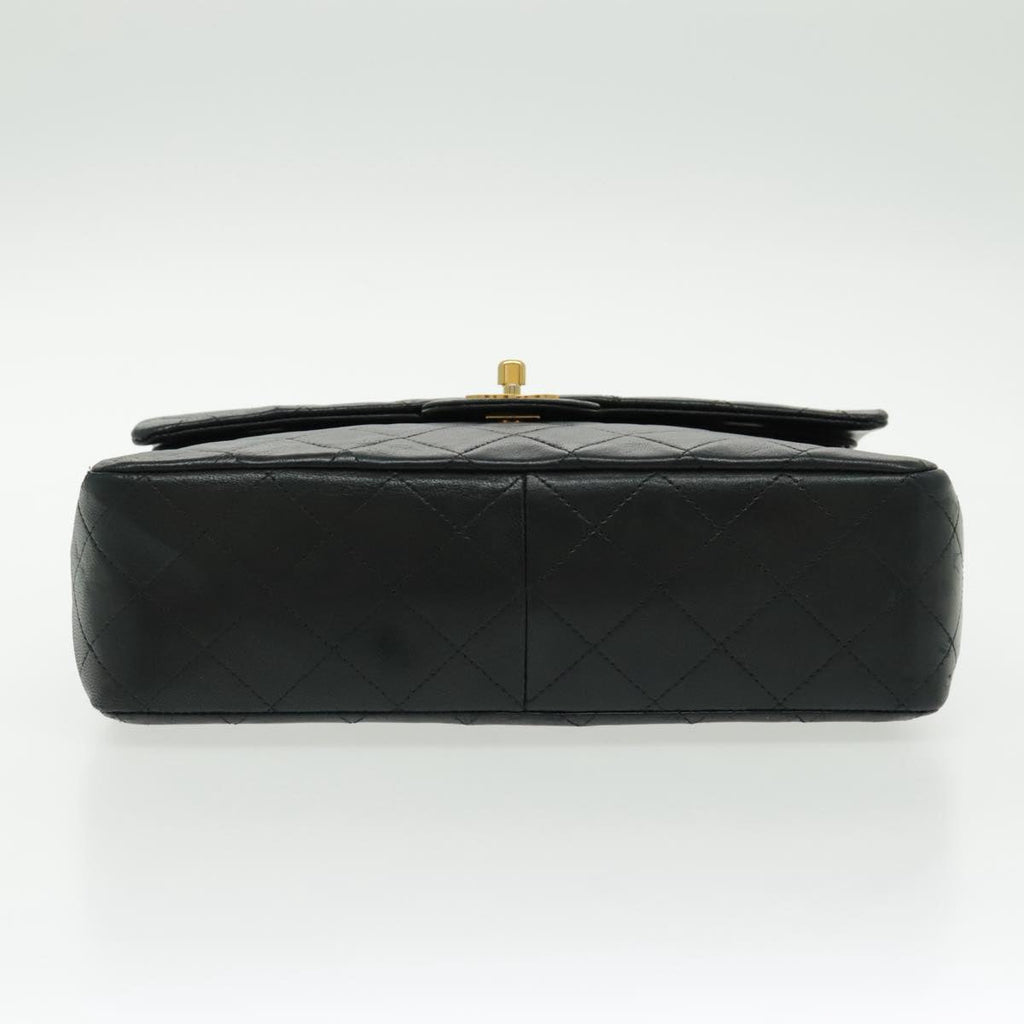CHANEL Matrasse Chain Shoulder Bag Lamb Skin Black Gold CC bs19047A