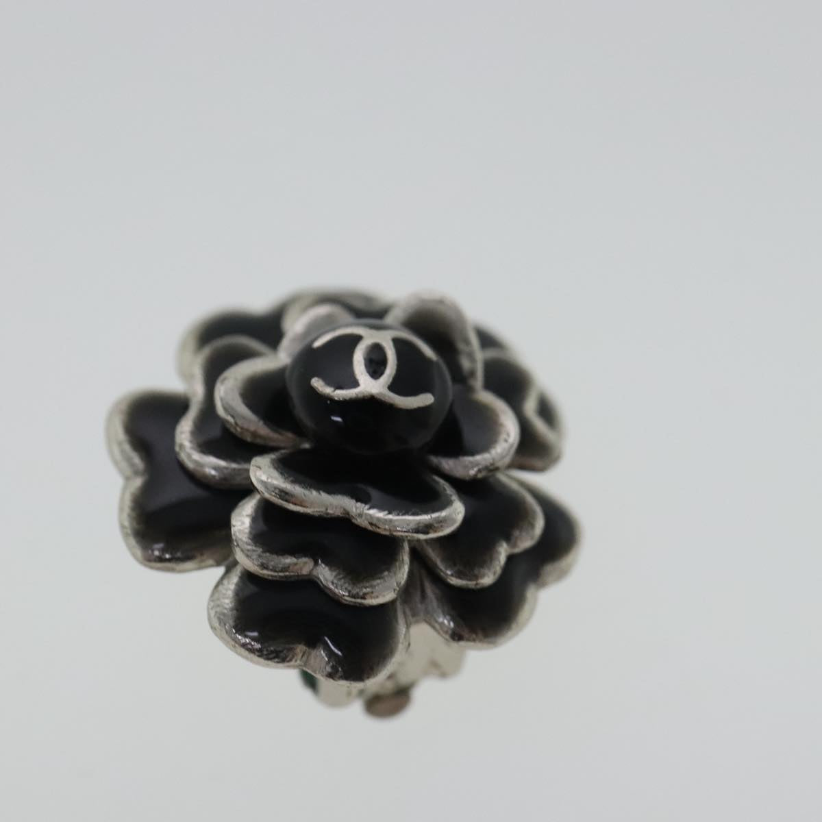 CHANEL Earring metal Black CC bs19065