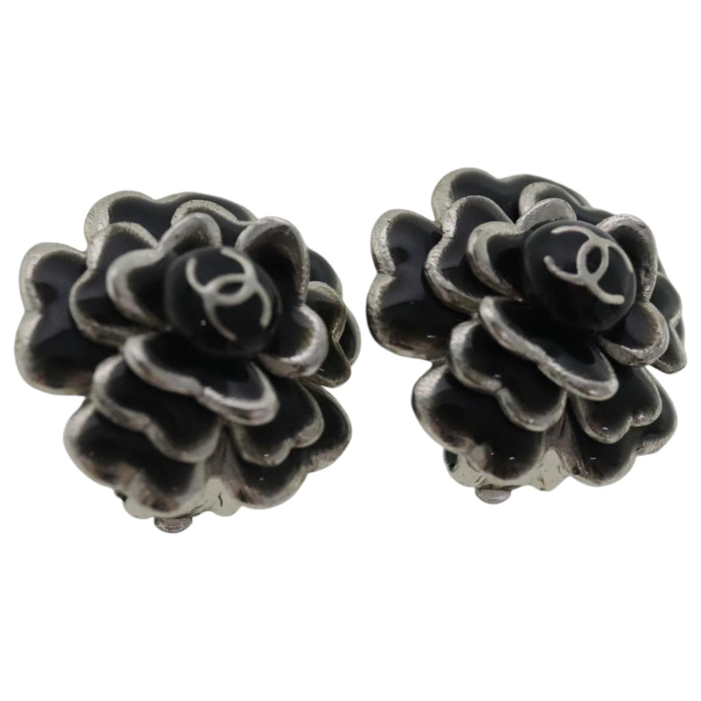CHANEL Earring metal Black CC bs19065