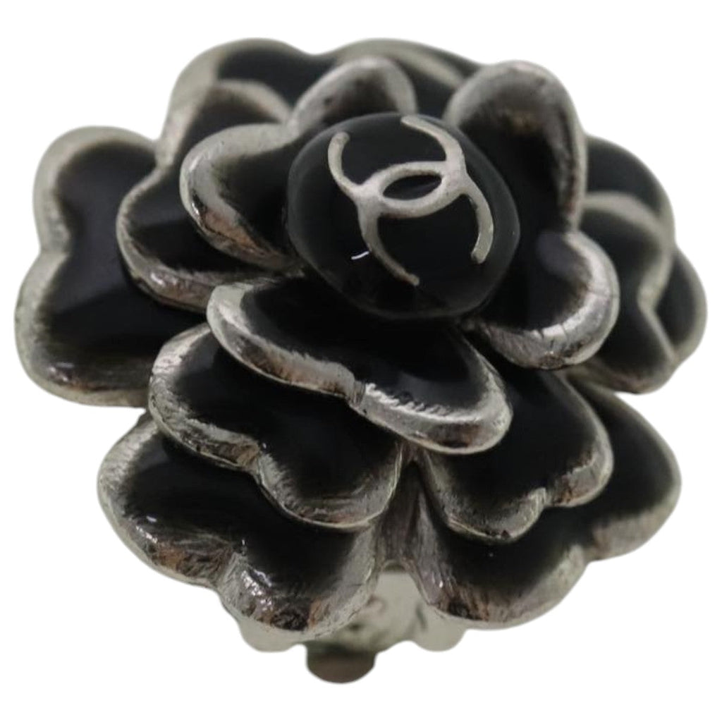 CHANEL Earring metal Black CC bs19065