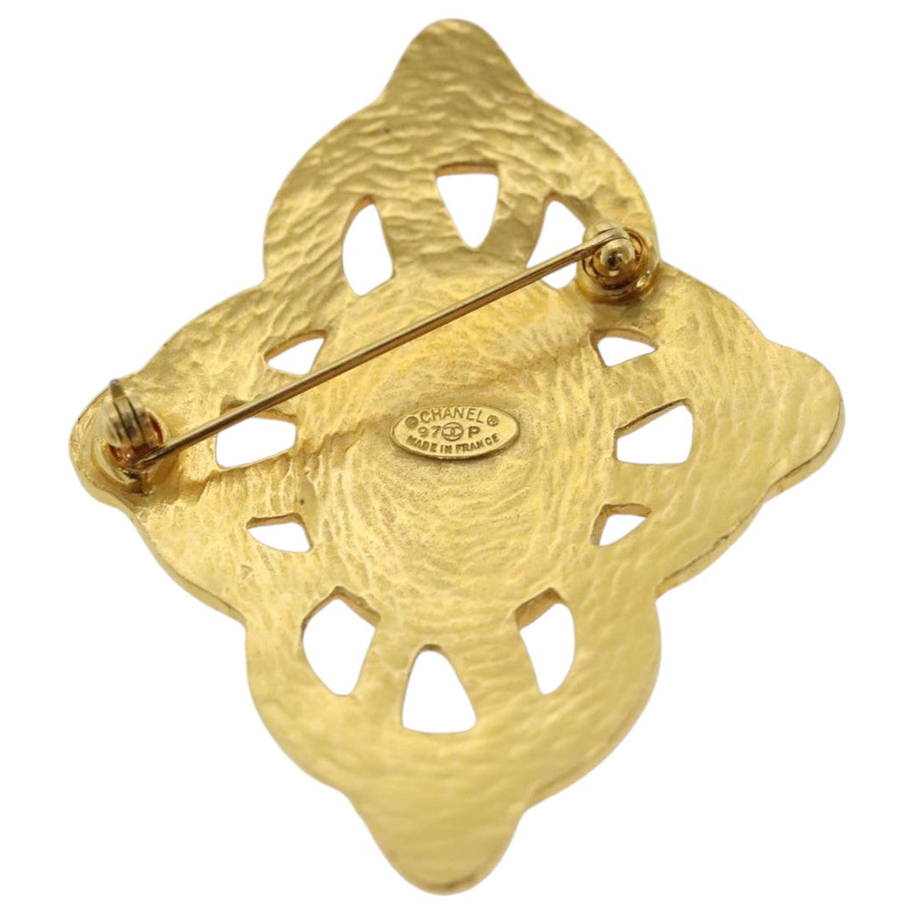 CHANEL Brooch metal Gold Tone CC bs19066