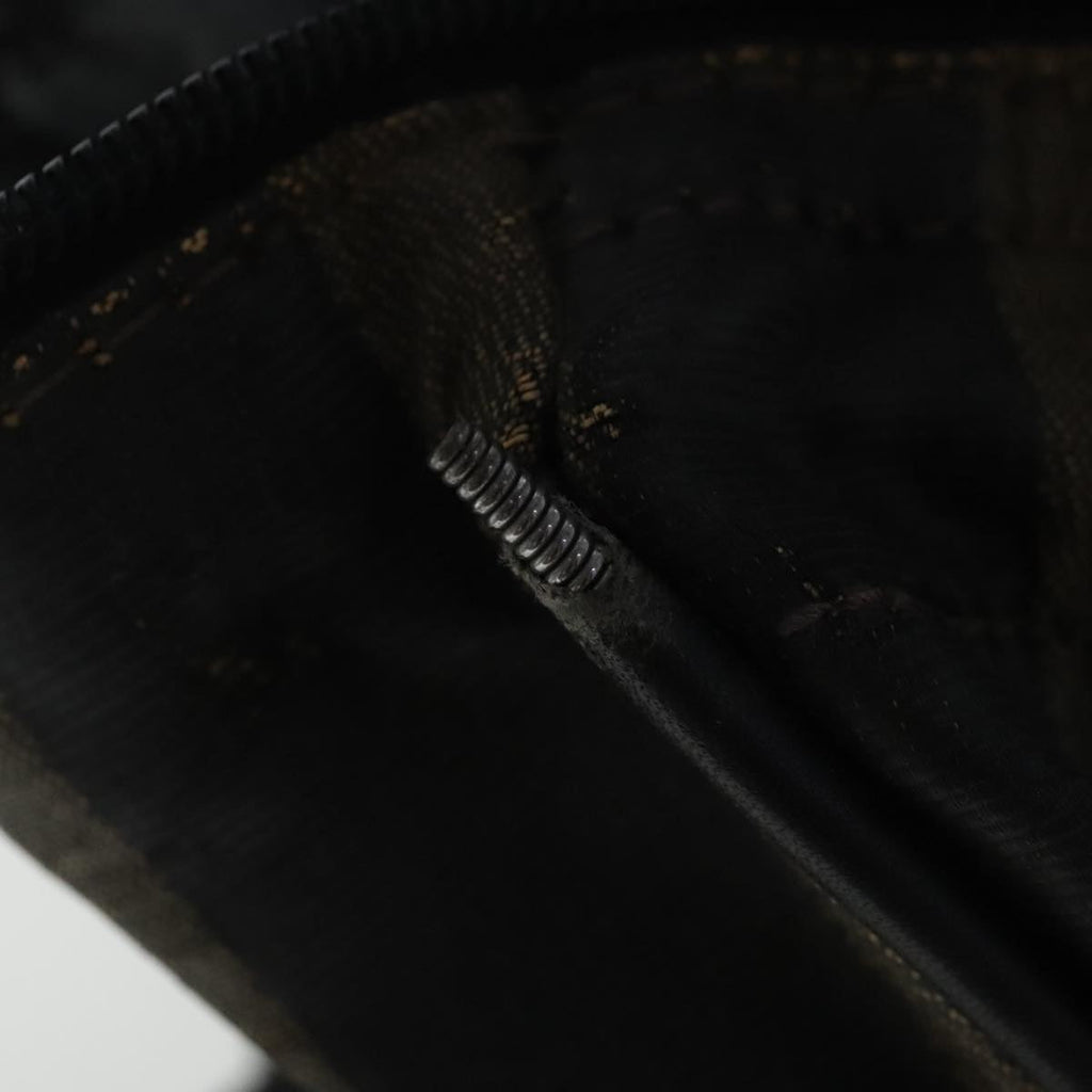 FENDI Pecan Canvas Boston Bag Brown Black gold bs19073
