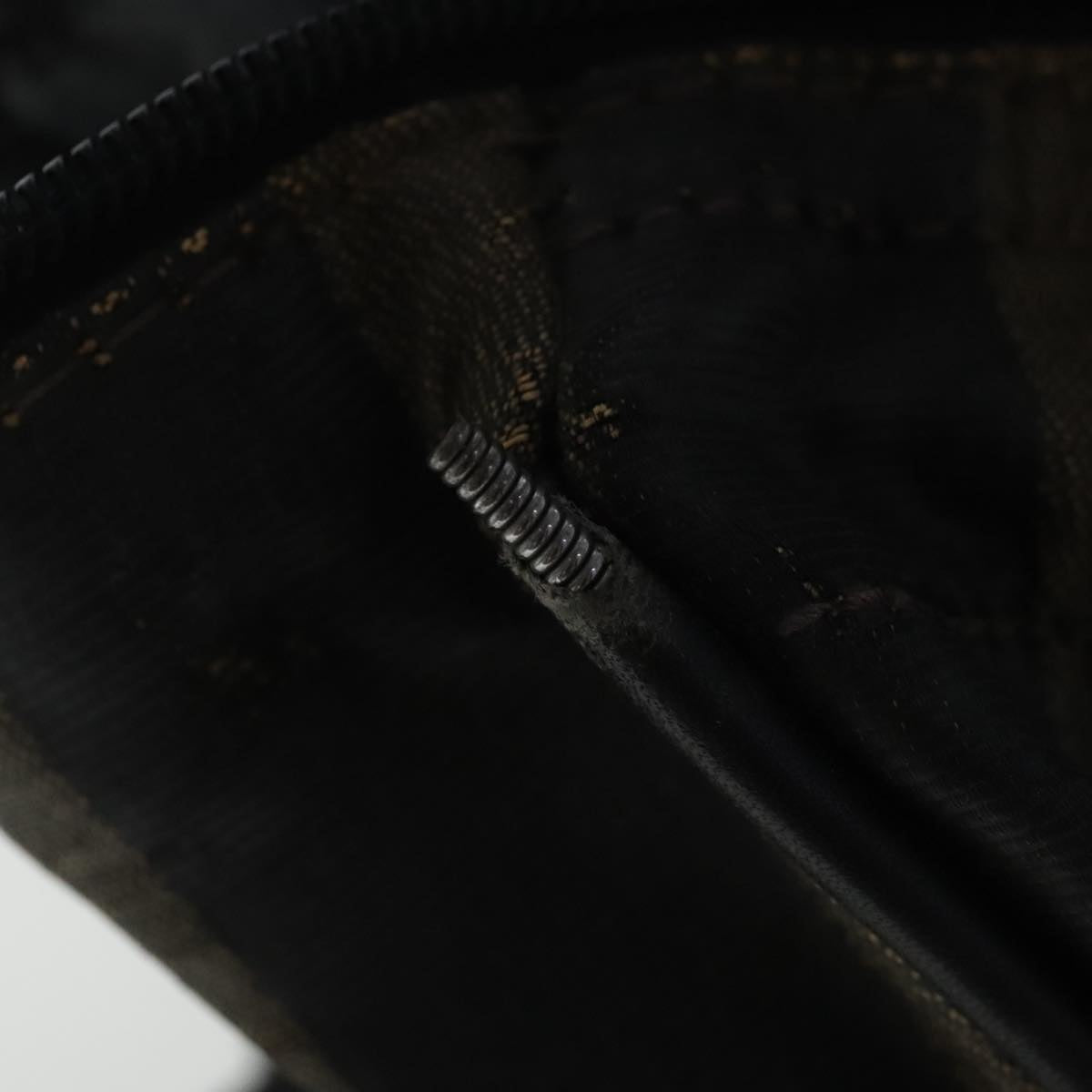 FENDI Pecan Canvas Boston Bag Brown Black gold bs19073