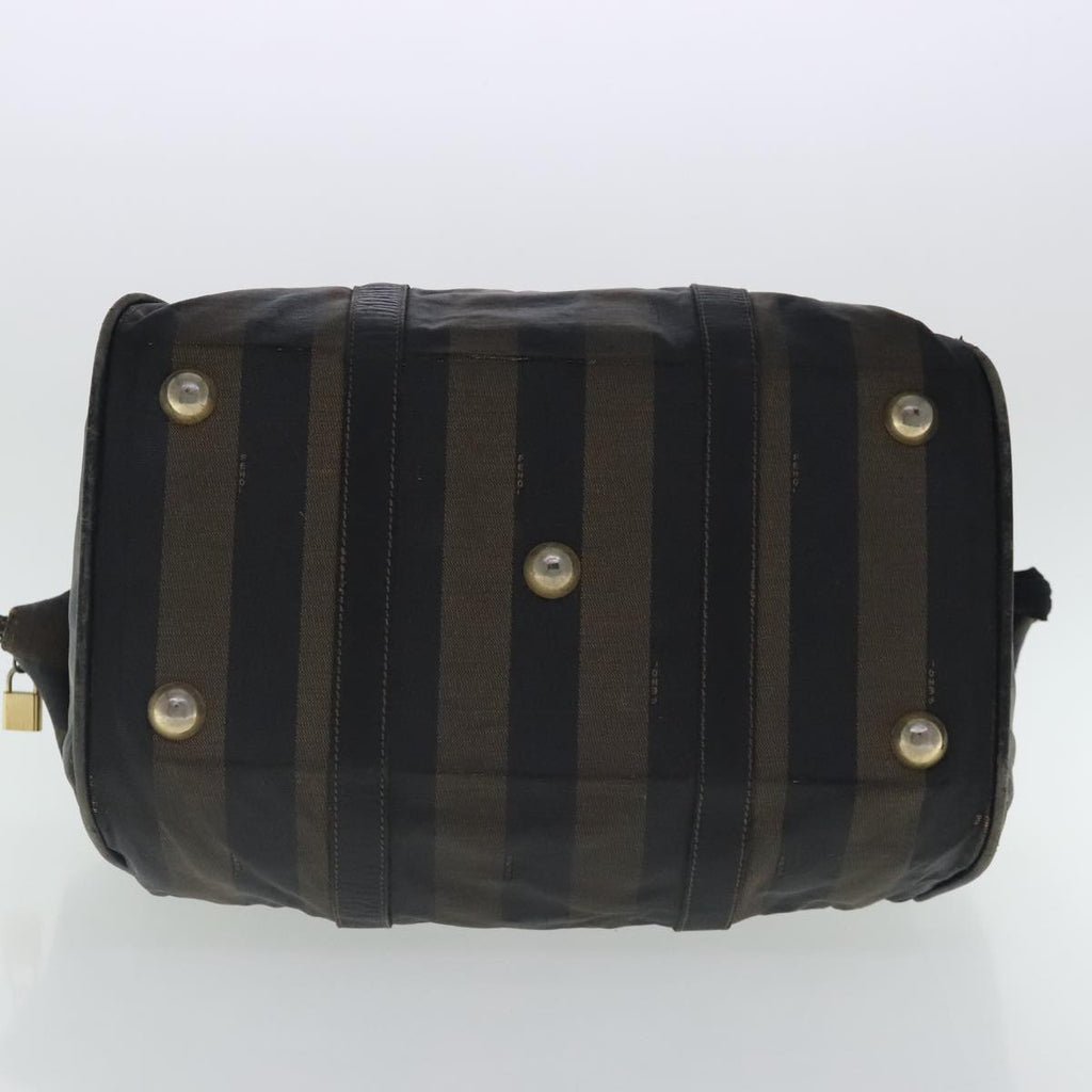 FENDI Pecan Canvas Boston Bag Brown Black gold bs19073
