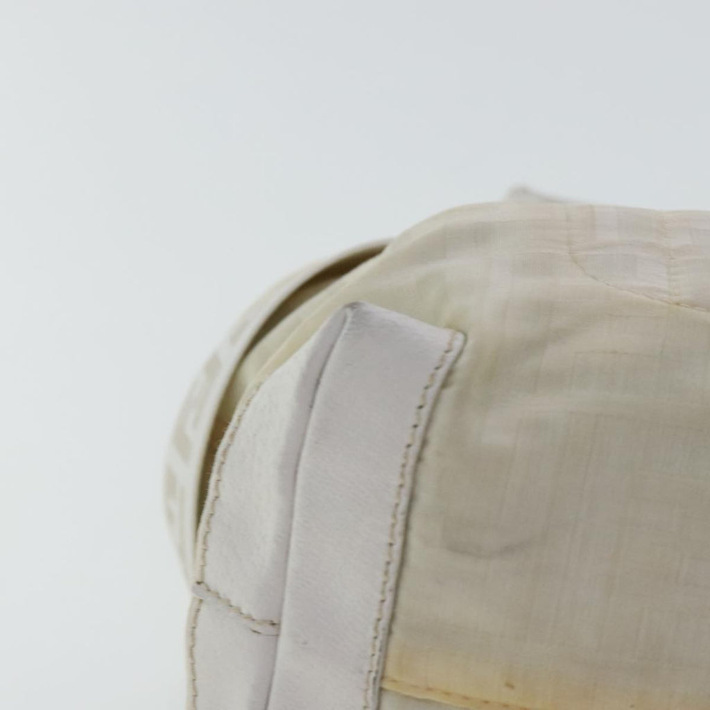 FENDI Zucca Canvas Hand Bag Silver White bs19074