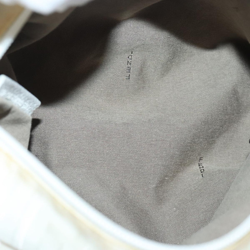 FENDI Zucca Canvas Hand Bag Silver White bs19074