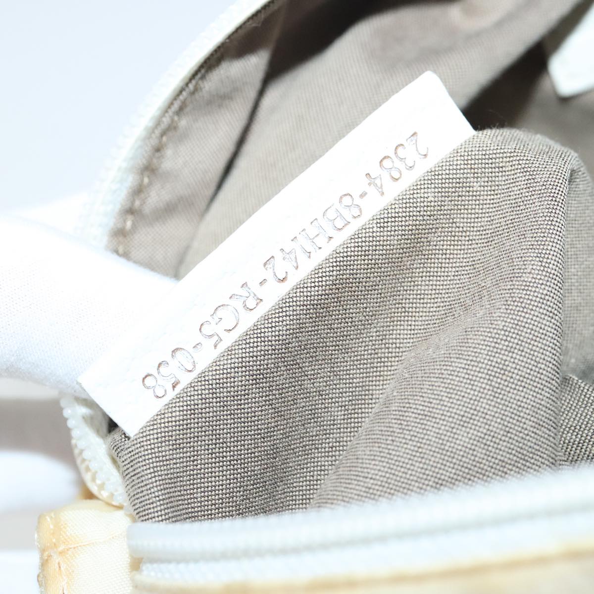 FENDI Zucca Canvas Hand Bag Silver White bs19074