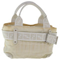 FENDI Zucca Canvas Hand Bag Silver White bs19074