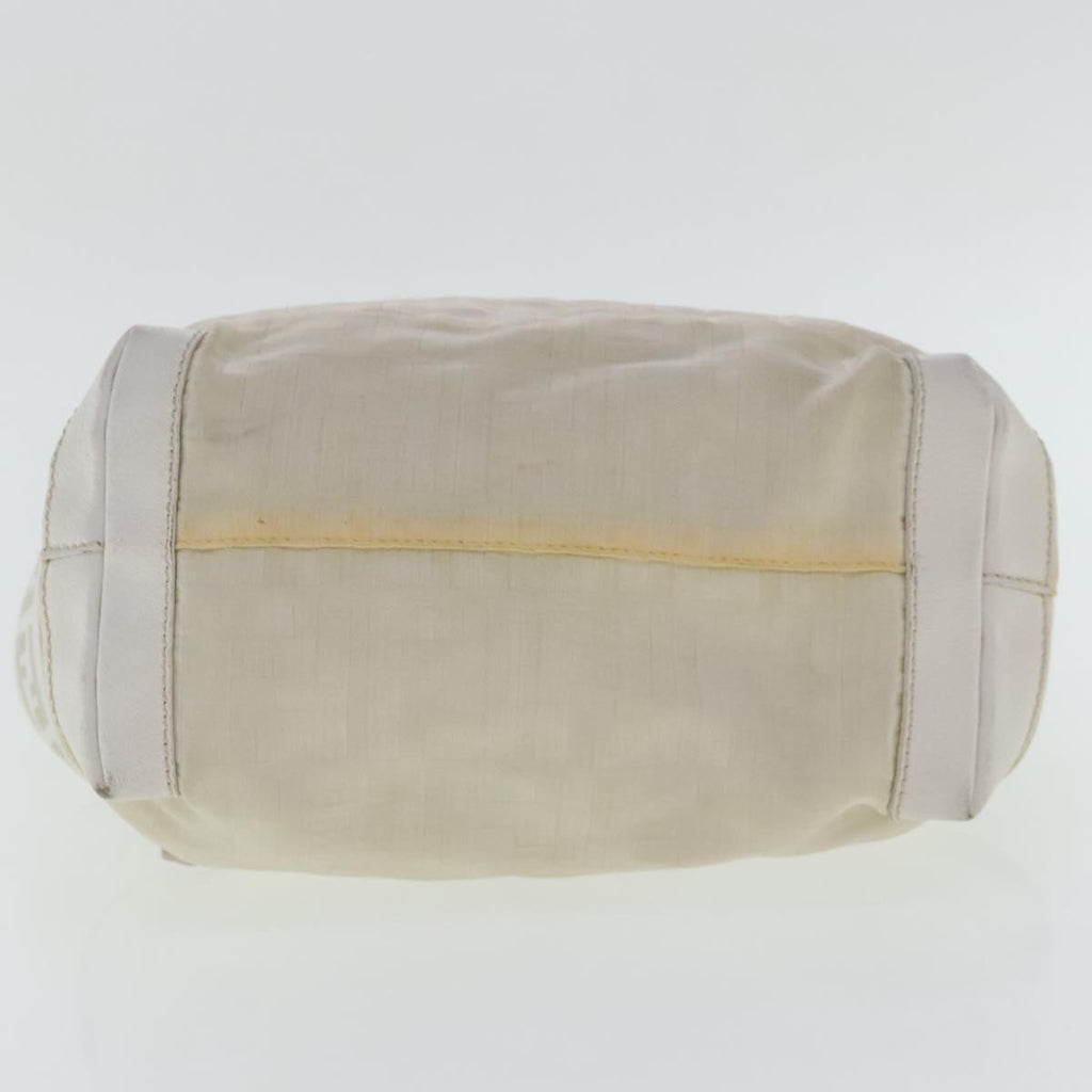 FENDI Zucca Canvas Hand Bag Silver White bs19074
