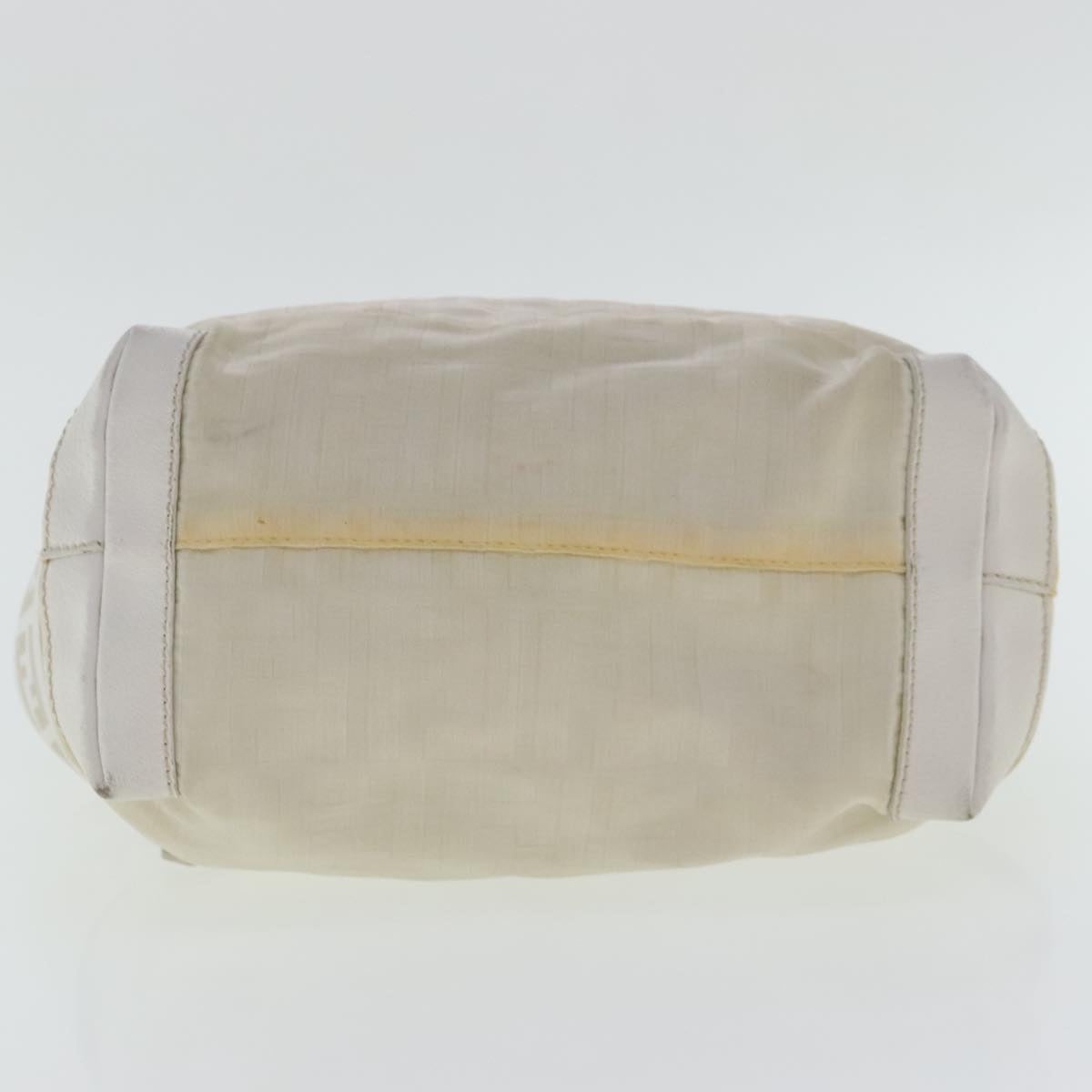 FENDI Zucca Canvas Hand Bag Silver White bs19074