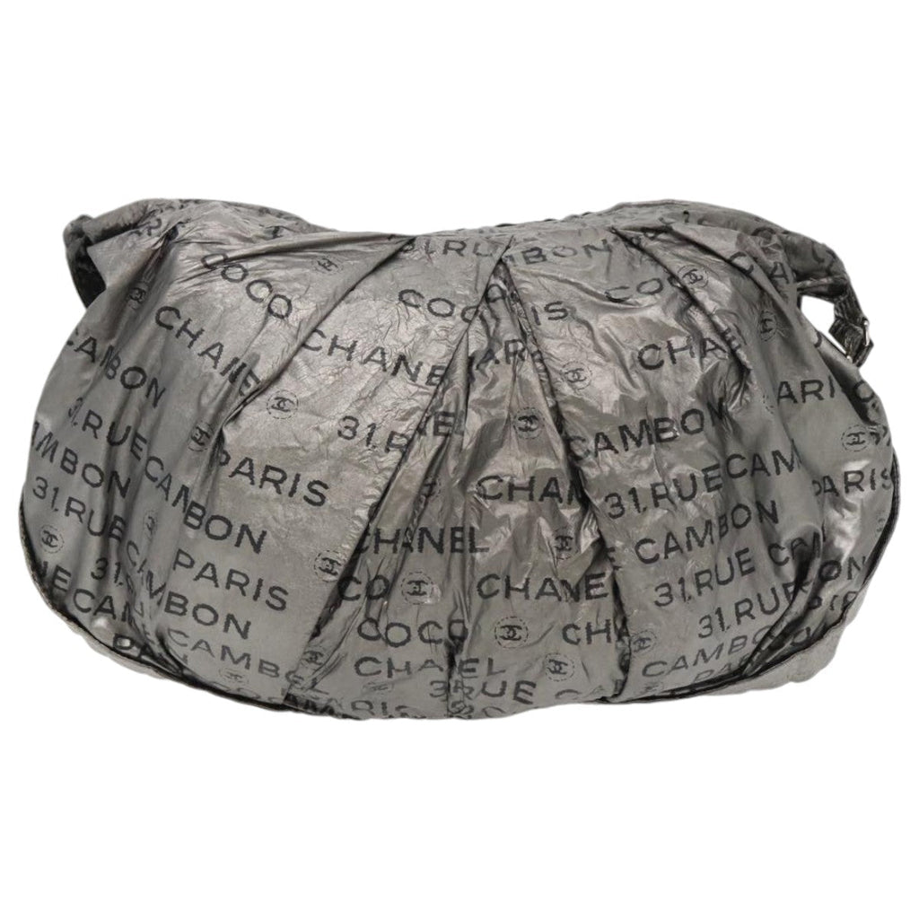 CHANEL Unlimited Shoulder Bag Nylon Silver CC bs19166