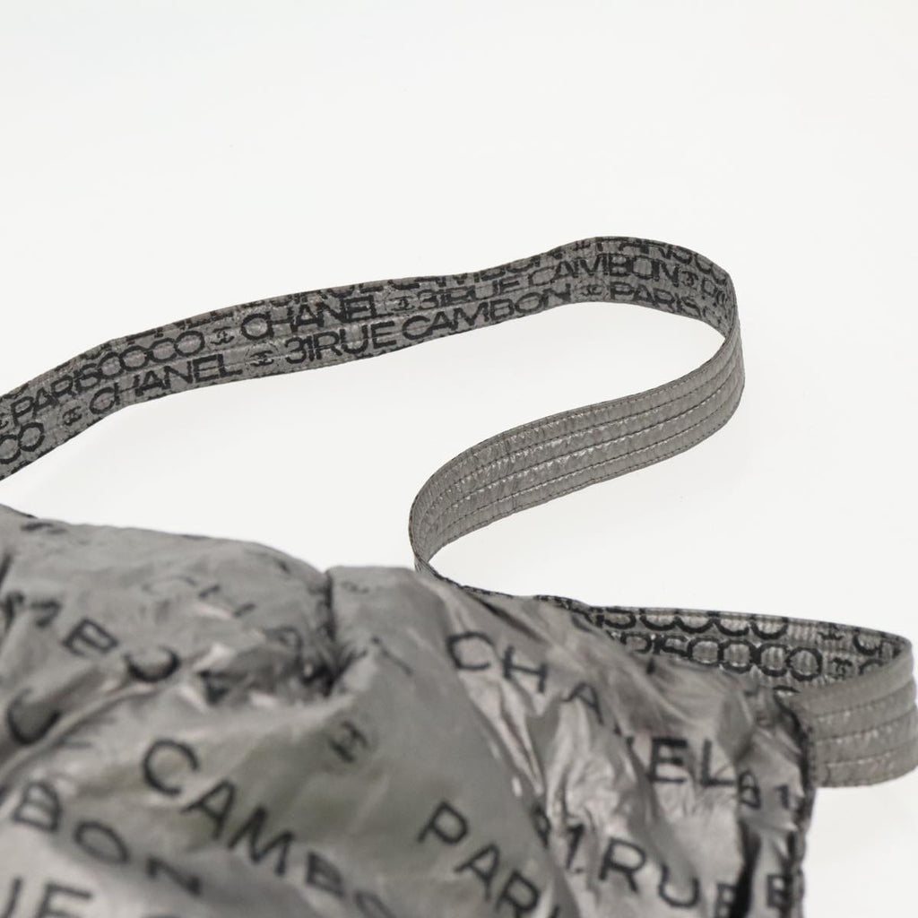 CHANEL Unlimited Shoulder Bag Nylon Silver CC bs19166