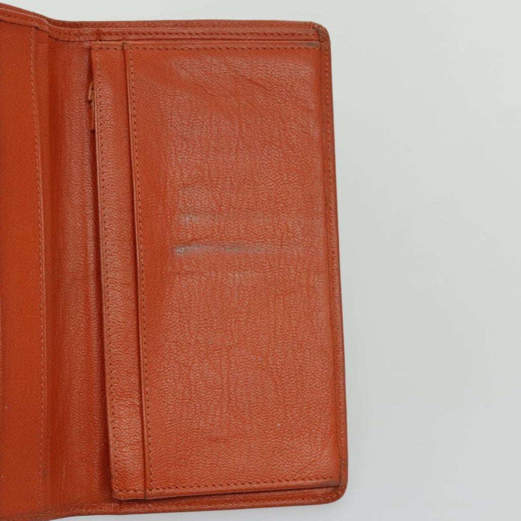 CHANEL Long Wallet Leather Orange Gold CC bs19169