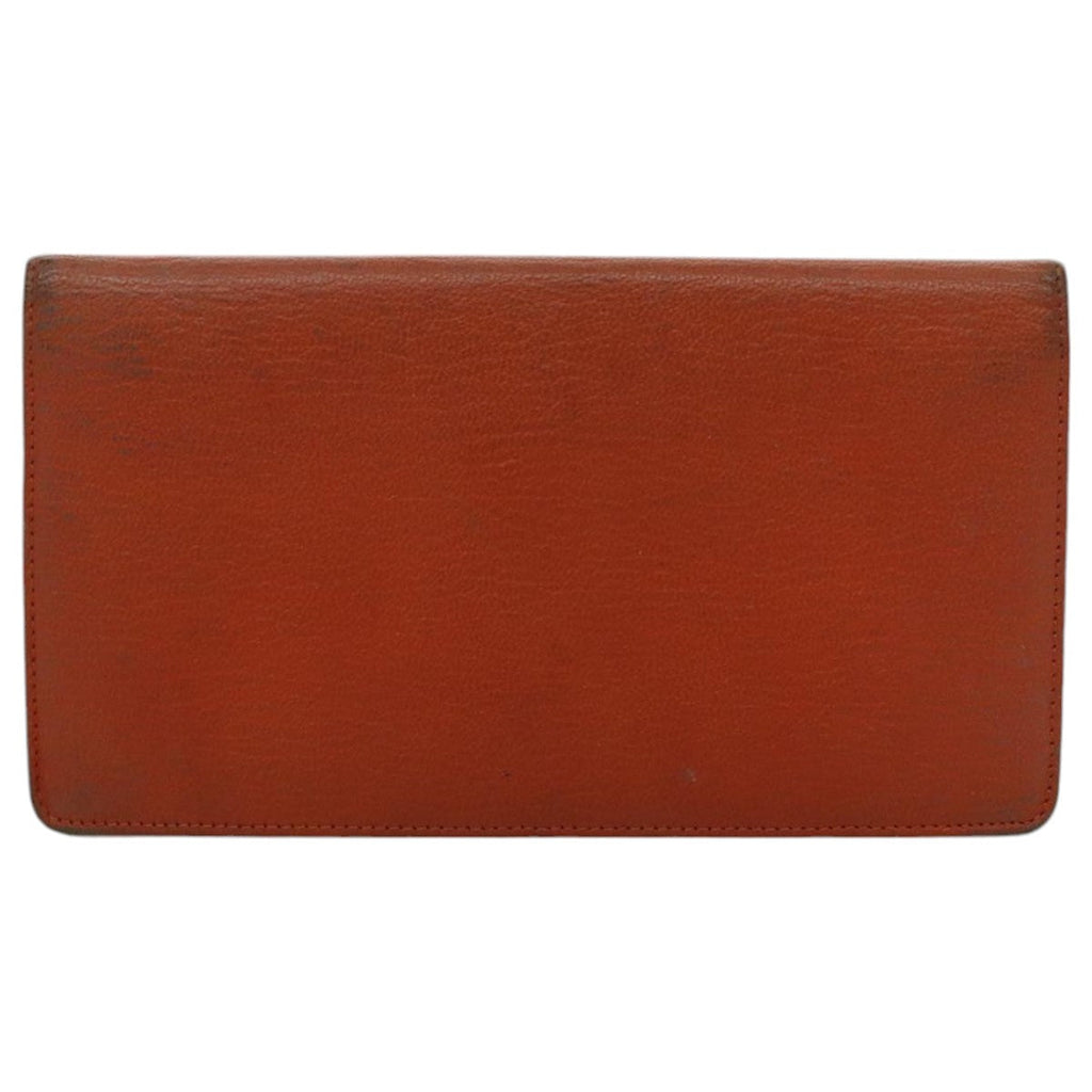 CHANEL Long Wallet Leather Orange Gold CC bs19169