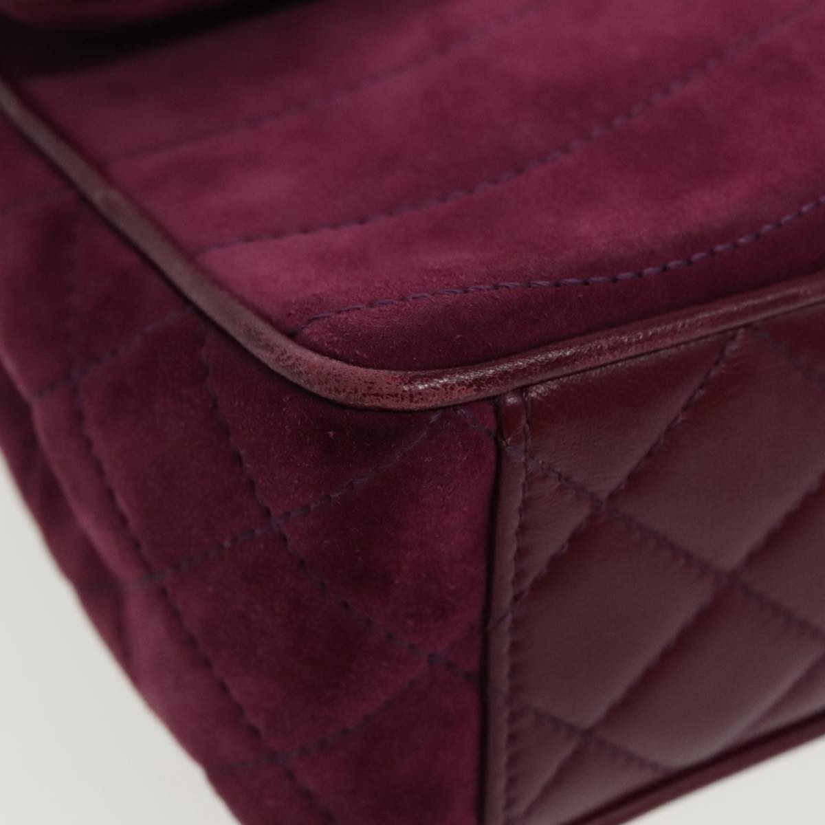 CHANEL Cruise line Chain Shoulder Bag Suede Purple CC bs19199A