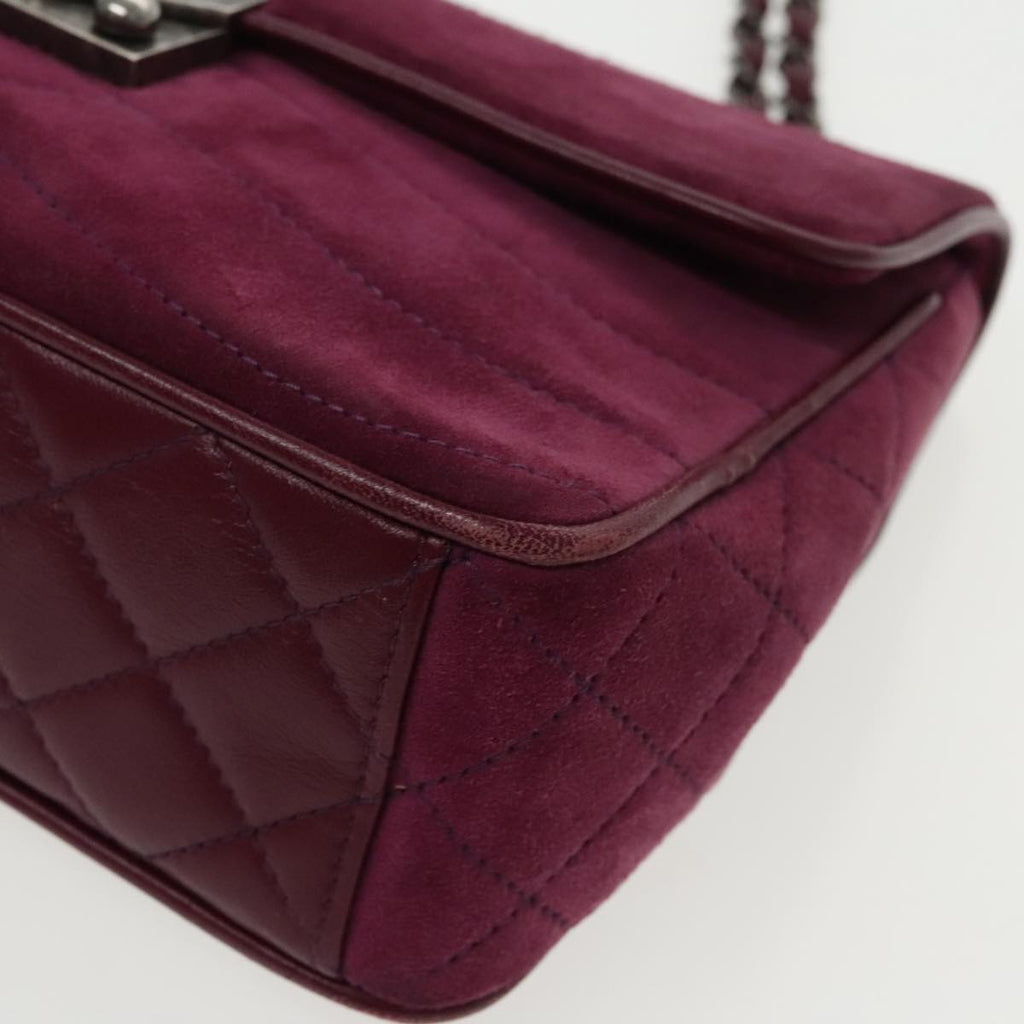 CHANEL Cruise line Chain Shoulder Bag Suede Purple CC bs19199A
