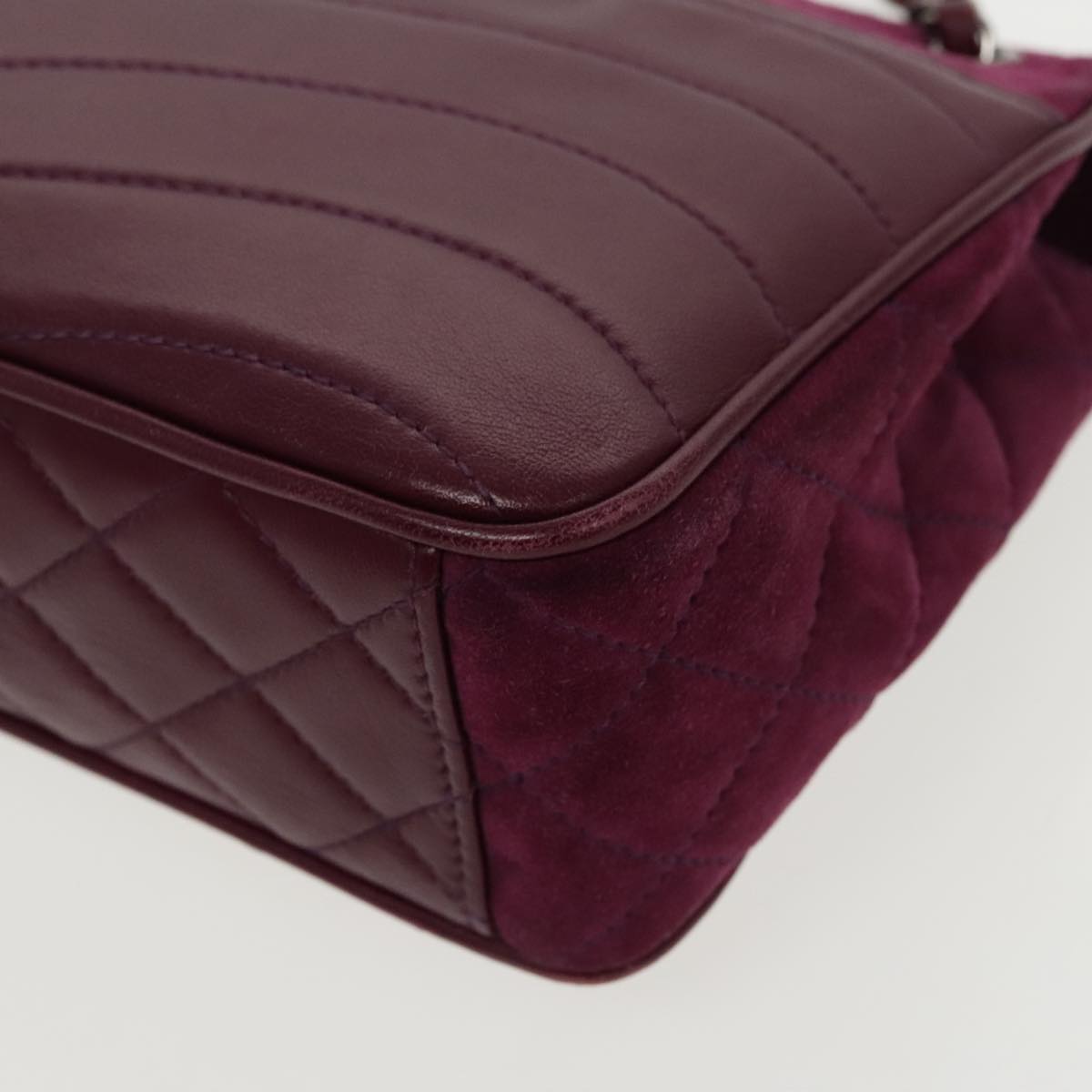CHANEL Cruise line Chain Shoulder Bag Suede Purple CC bs19199A