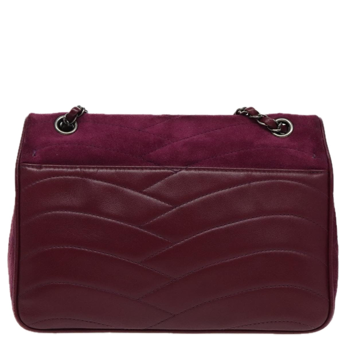 CHANEL Cruise line Chain Shoulder Bag Suede Purple CC bs19199A