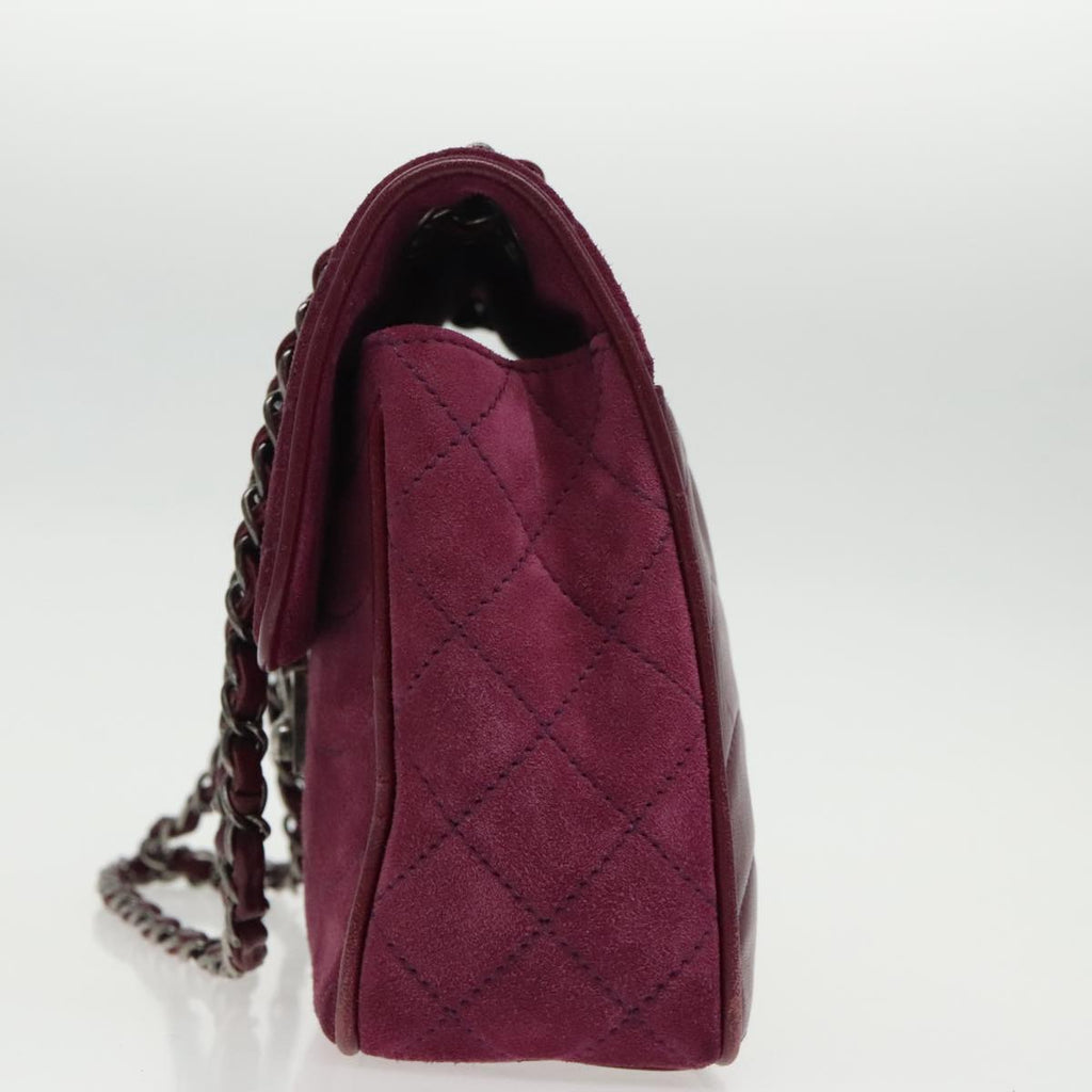 CHANEL Cruise line Chain Shoulder Bag Suede Purple CC bs19199A