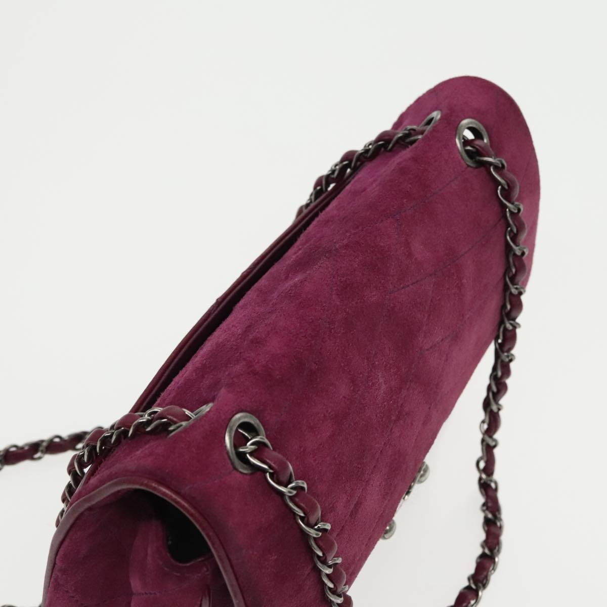 CHANEL Cruise line Chain Shoulder Bag Suede Purple CC bs19199A