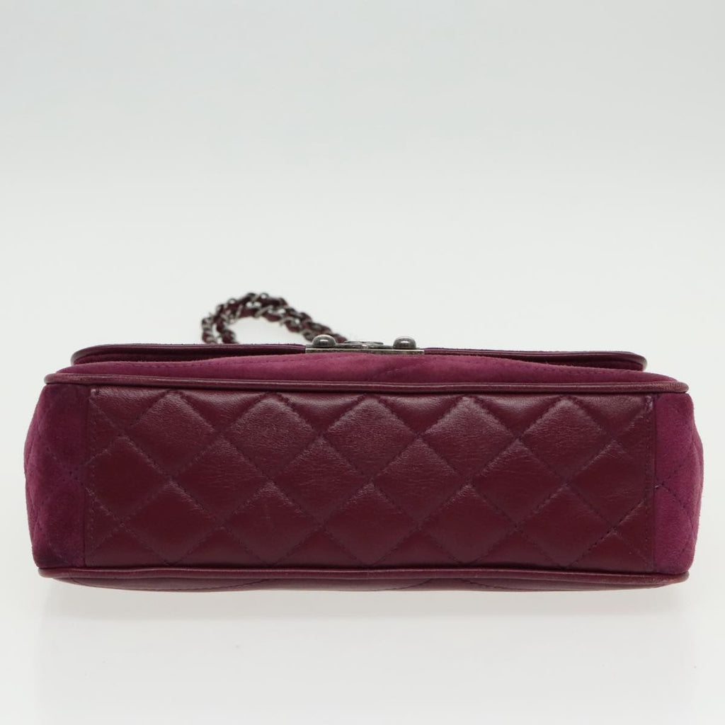 CHANEL Cruise line Chain Shoulder Bag Suede Purple CC bs19199A