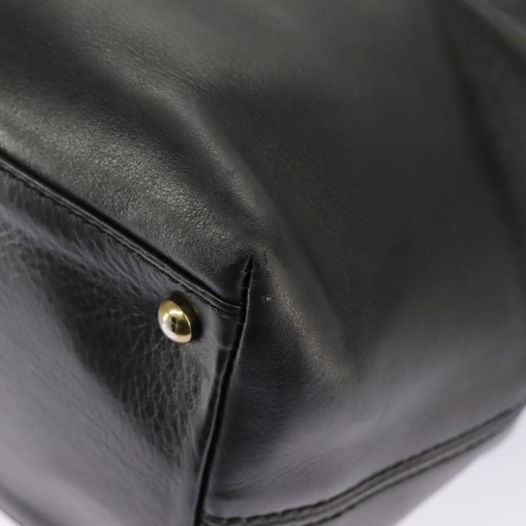 CHANEL Hand Bag Leather 2way Black Gold CC bs19252