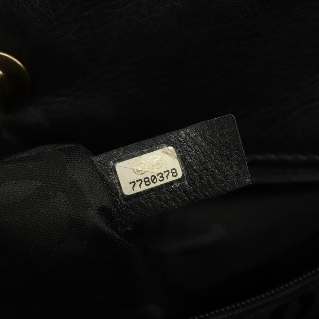 CHANEL Hand Bag Leather 2way Black Gold CC bs19252