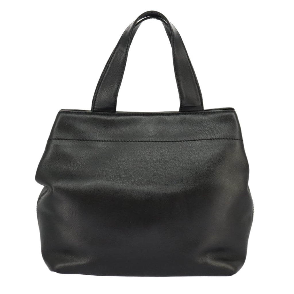 CHANEL Hand Bag Leather 2way Black Gold CC bs19252