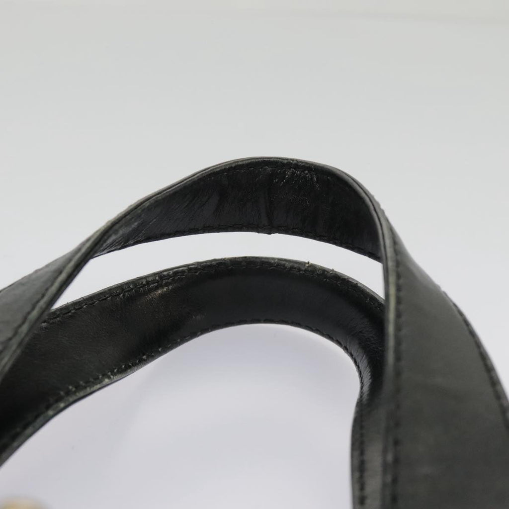CHANEL Hand Bag Leather 2way Black Gold CC bs19252