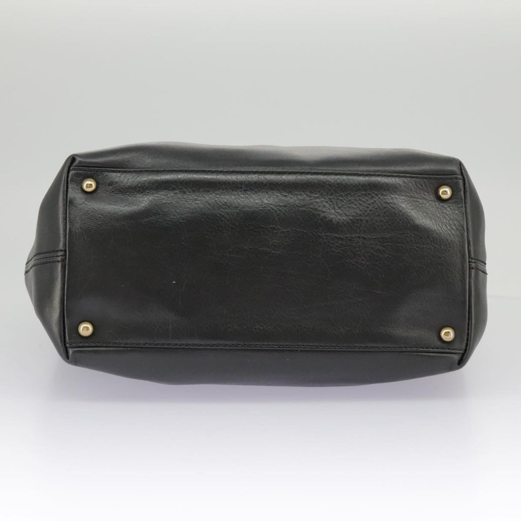 CHANEL Hand Bag Leather 2way Black Gold CC bs19252